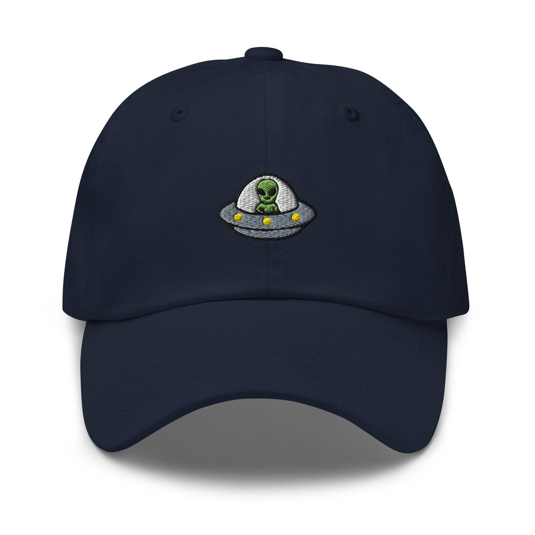 Alien UFO Embroidered Dad Cap: Chino Cotton Twill Adjustable Unisex Hat