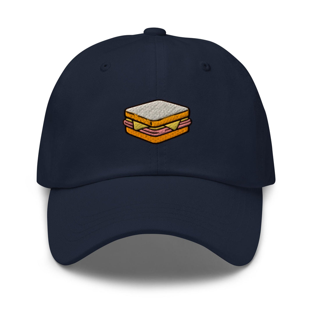 Ham and Cheese Sandwich Embroidered Dad Cap: Chino Cotton Twill Adjustable Unisex Hat