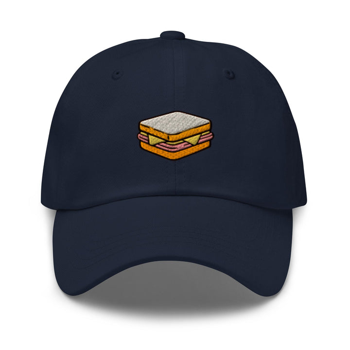Ham and Cheese Sandwich Embroidered Dad Cap: Chino Cotton Twill Adjustable Unisex Hat