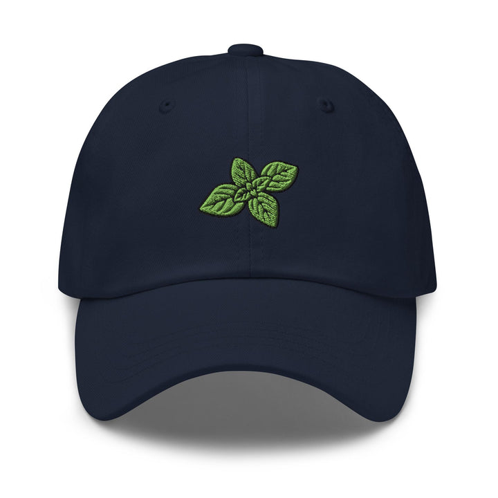 Basil Leaves Embroidered Dad Cap: Chino Cotton Twill Adjustable Unisex Hat