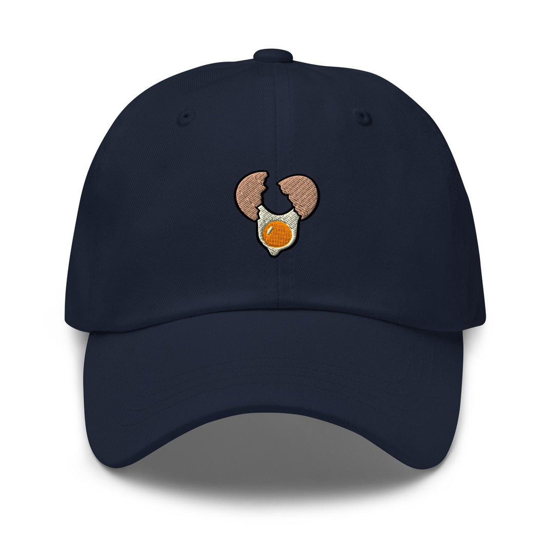 Cracked Egg Embroidered Dad Cap: Chino Cotton Twill Adjustable Unisex Hat