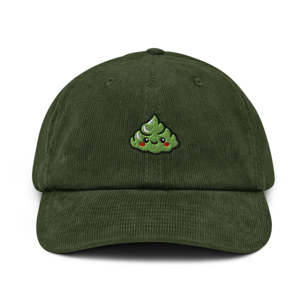 Cute Wasabi Embroidered Cotton Corduroy Hat: Adjustable Fit