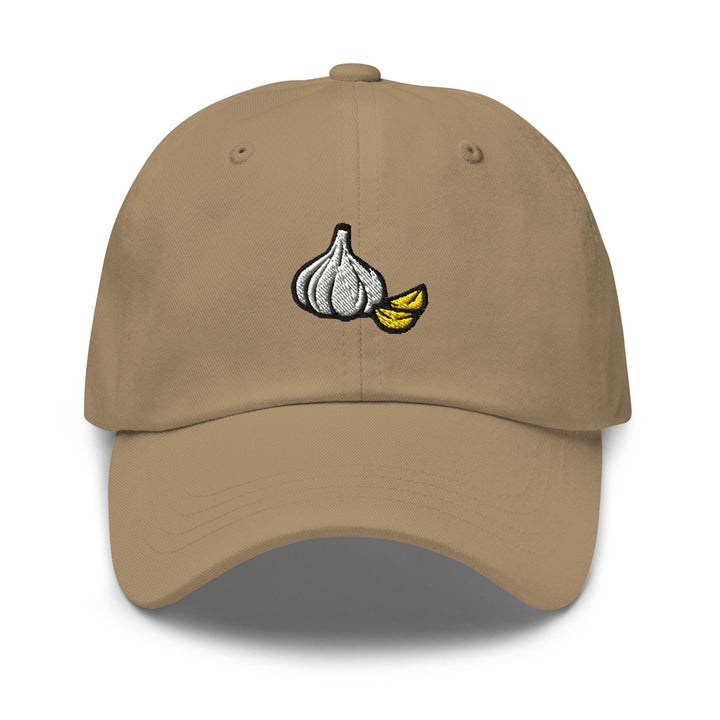 Garlic Bulb and Clove Embroidered Dad Cap: Chino Cotton Twill Adjustable Unisex Hat