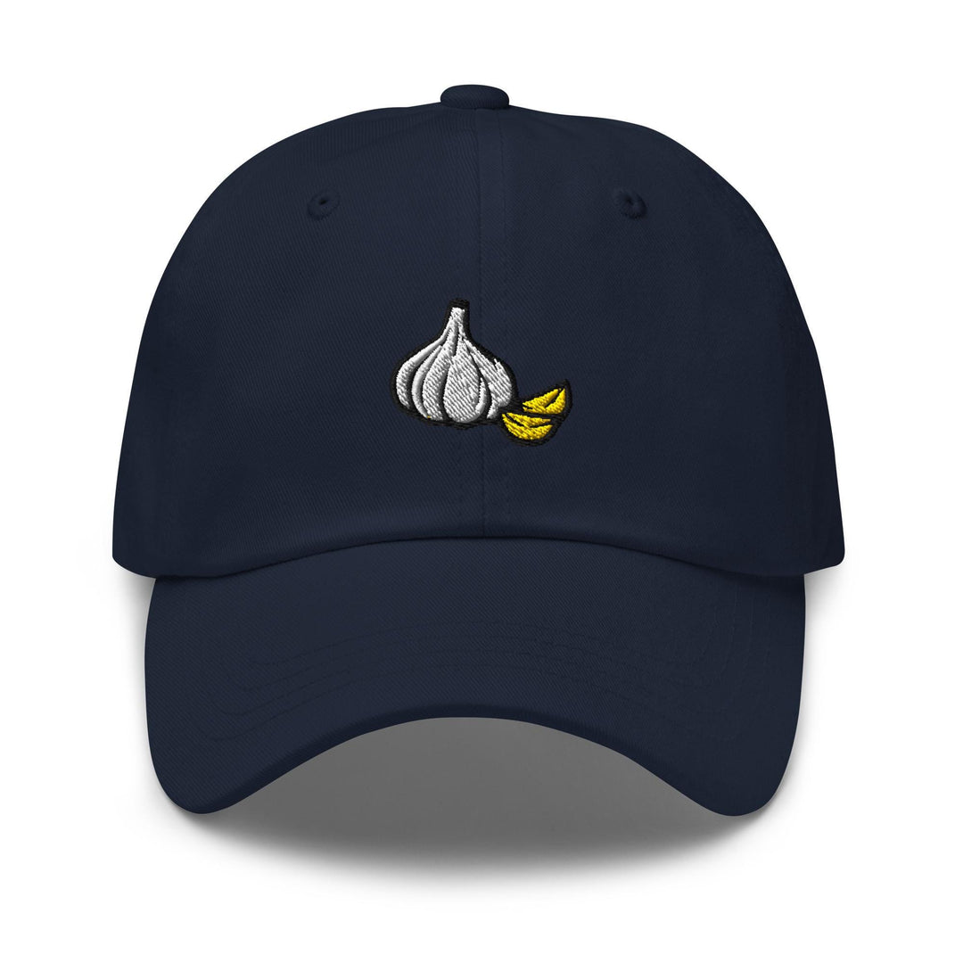 Garlic Bulb and Clove Embroidered Dad Cap: Chino Cotton Twill Adjustable Unisex Hat