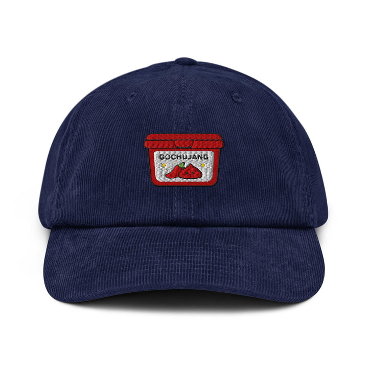 Gochujang Korean Chili Paste Embroidered Cotton Corduroy Hat: Adjustable Fit