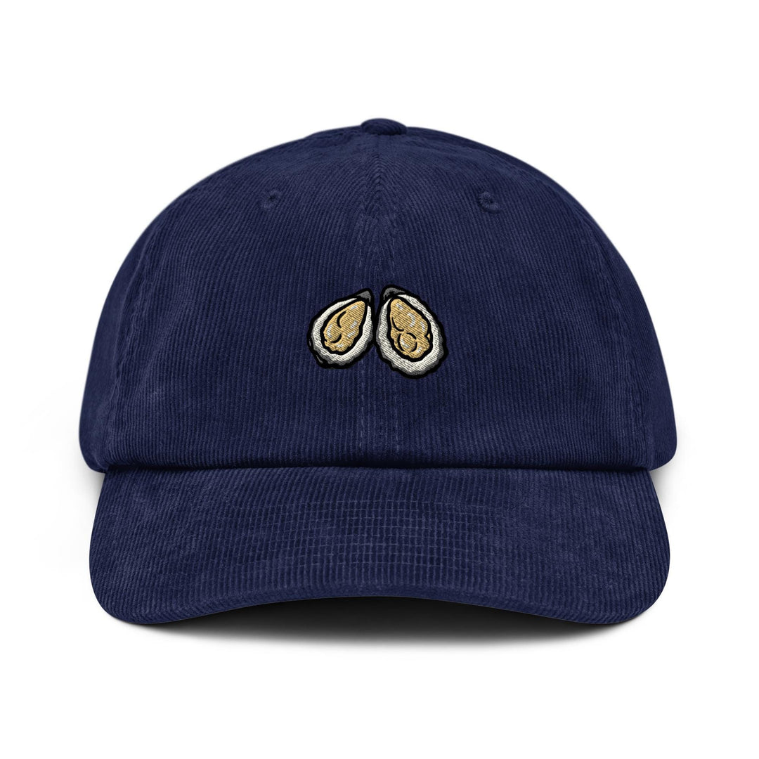 Shucked Oyster Embroidered Cotton Corduroy Hat: Adjustable Fit