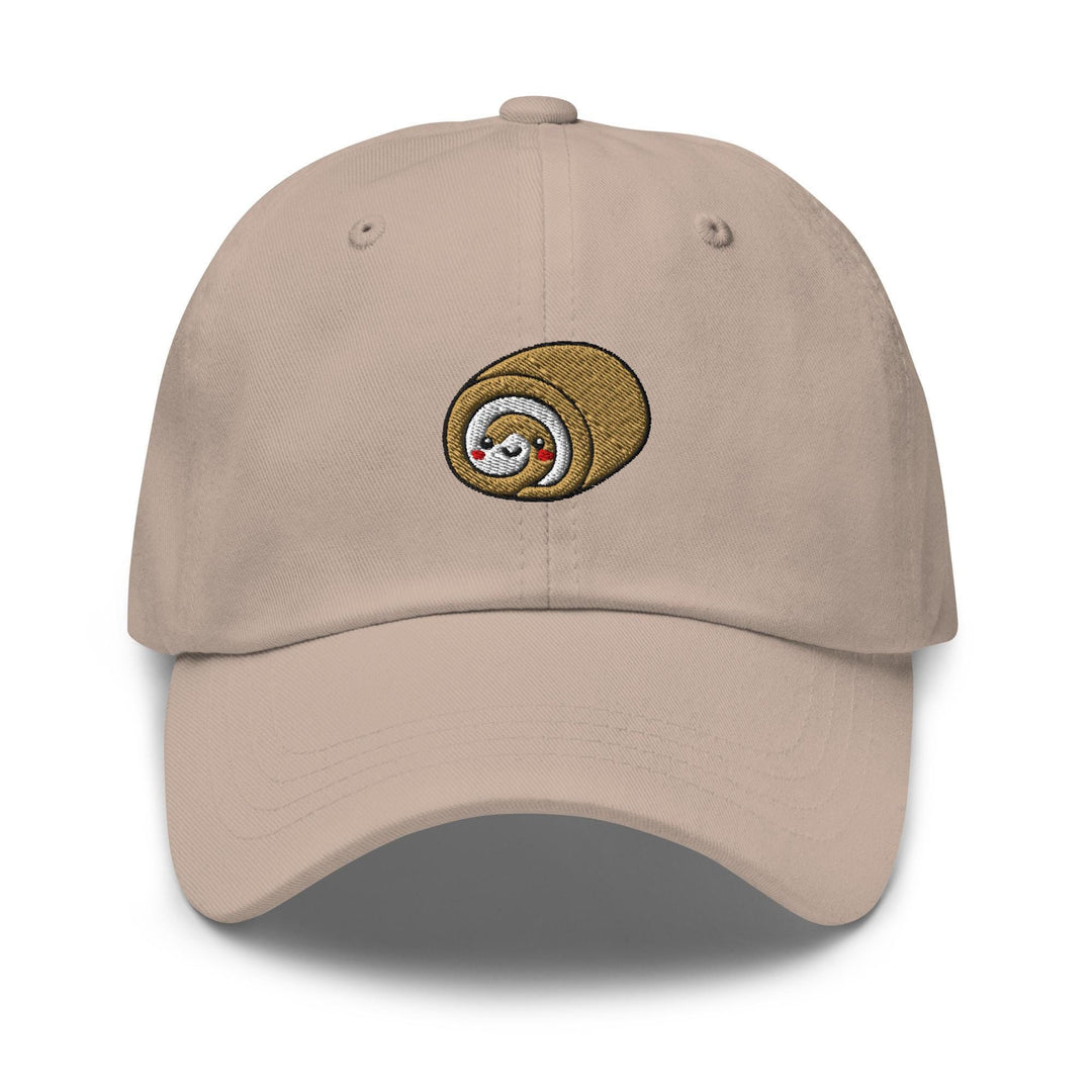 Smiling Swiss Roll Embroidered Dad Cap: Chino Cotton Twill Adjustable Unisex Hat