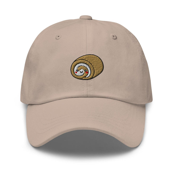 Smiling Swiss Roll Embroidered Dad Cap: Chino Cotton Twill Adjustable Unisex Hat