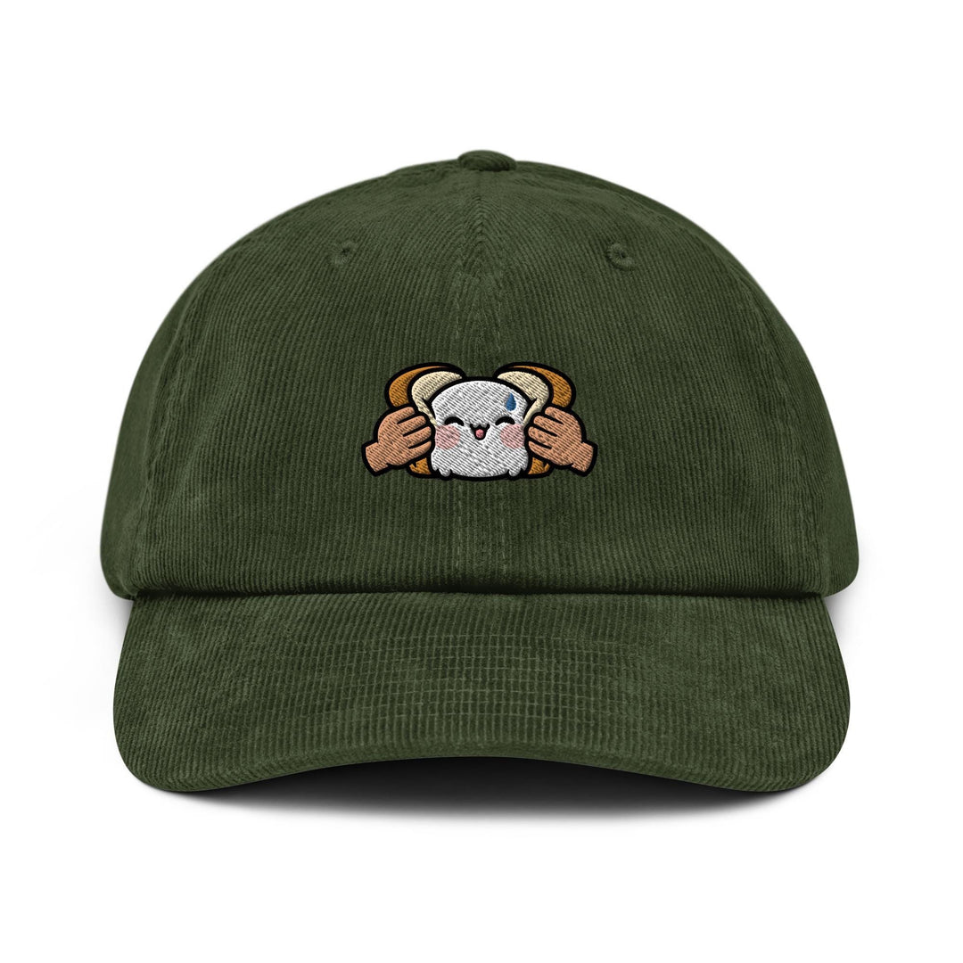 Cute Idiot Sandwich Embroidered Cotton Corduroy Hat: Adjustable Fit