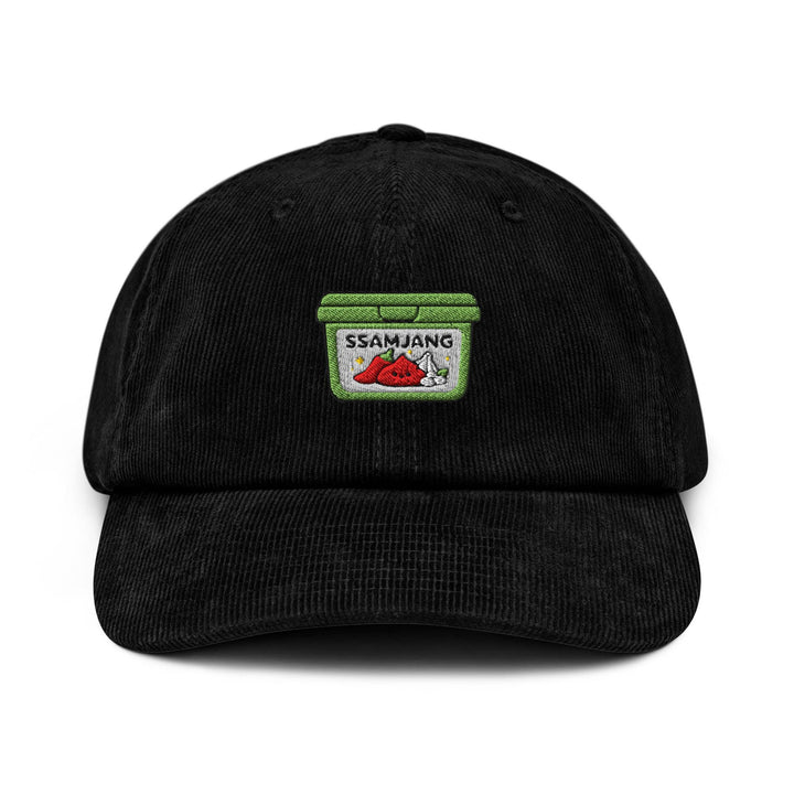 Ssamjang Korean Dipping Sauce Embroidered Cotton Corduroy Hat: Adjustable Fit
