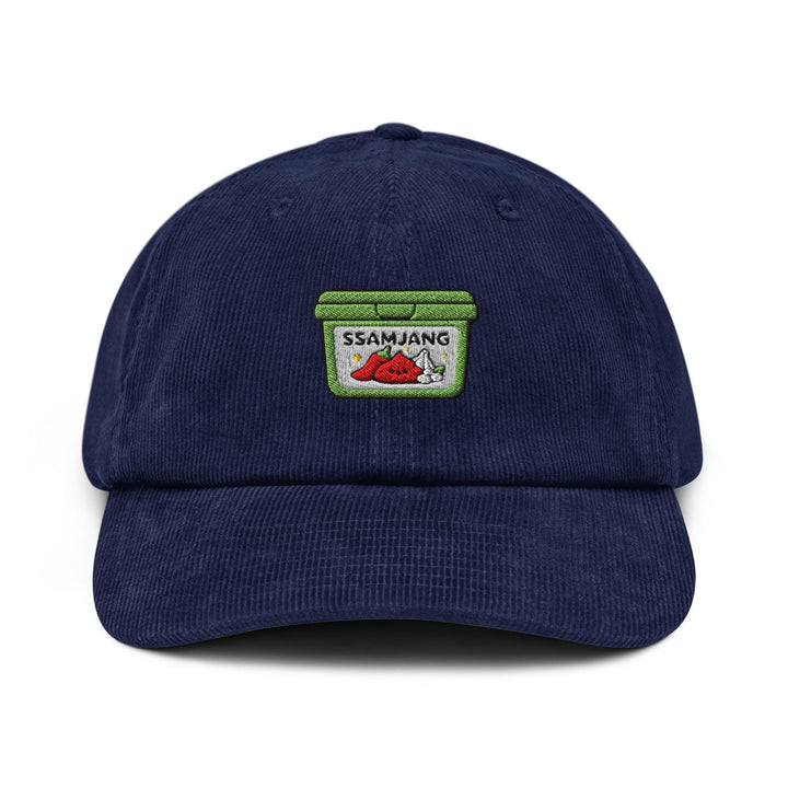 Ssamjang Korean Dipping Sauce Embroidered Cotton Corduroy Hat: Adjustable Fit