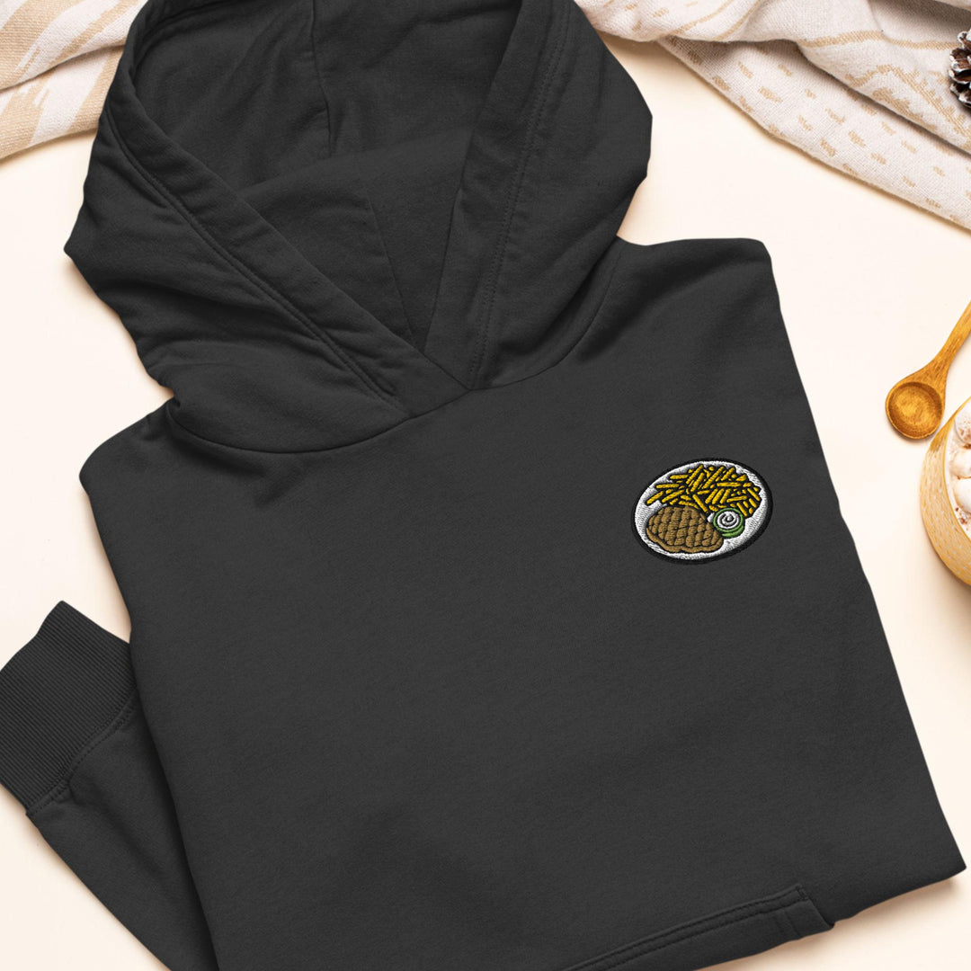 Steak and Fries Embroidered Hoodie: Heavy Blend Cotton-Poly, Unisex Fit