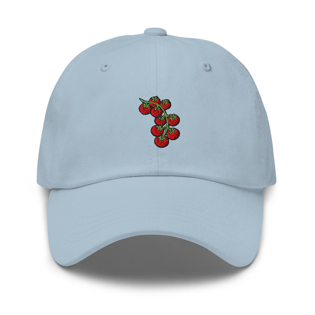 Cherry Tomato Vine Embroidered Dad Cap: Chino Cotton Twill Adjustable Unisex Hat
