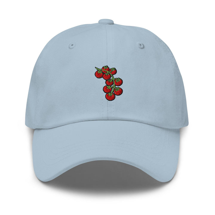 Cherry Tomato Vine Embroidered Dad Cap: Chino Cotton Twill Adjustable Unisex Hat