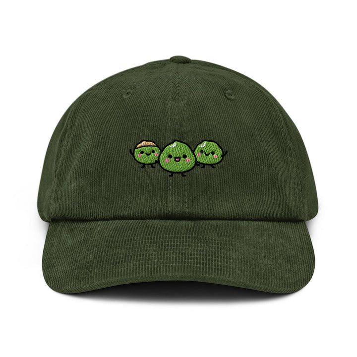 Wasabi Nut Gang Embroidered Cotton Corduroy Hat: Adjustable Fit