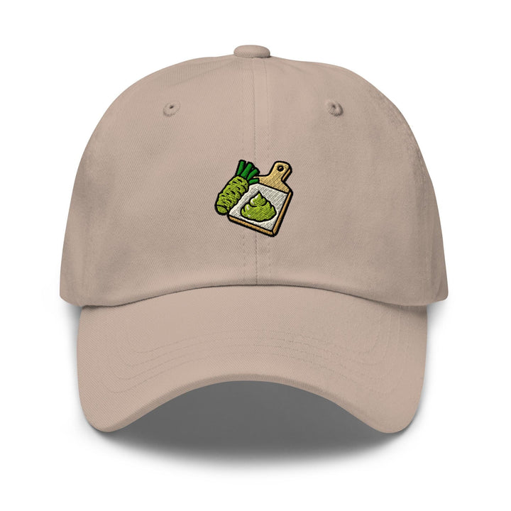 Freshly Grated Wasabi Embroidered Dad Cap: Chino Cotton Twill Adjustable Unisex Hat