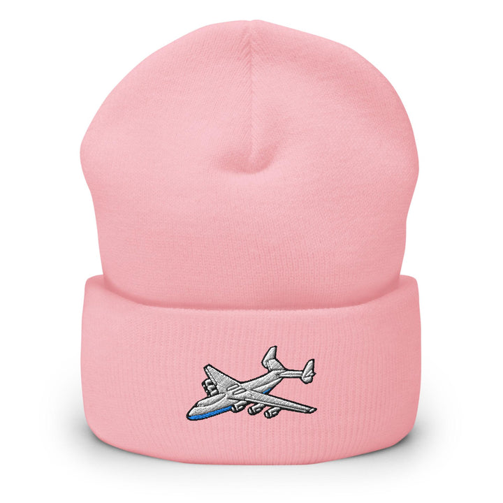 An-225 Cargo Airplane Embroidered Cuffed Beanie: Cozy Unisex Winter Cap