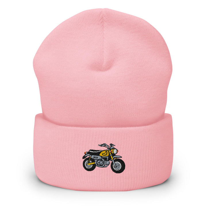 Chimp Mini Japanese Motorcycle Embroidered Cuffed Beanie: Cozy Unisex Winter Cap
