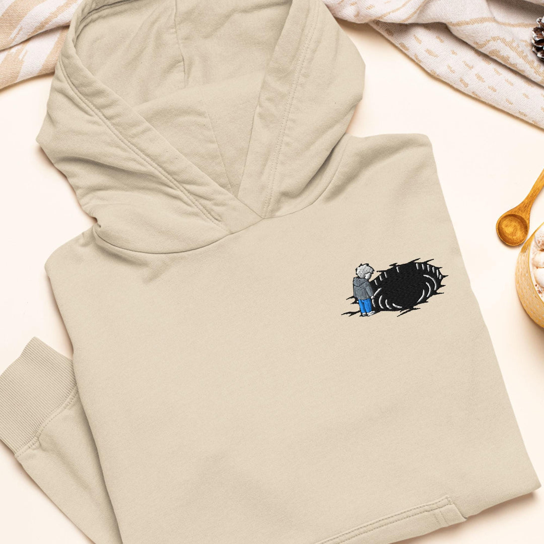 Staring Into the Abyss Embroidered Hoodie: Heavy Blend Cotton-Poly, Unisex Fit