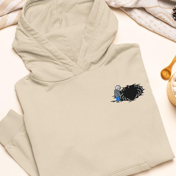 Staring Into the Abyss Embroidered Hoodie: Heavy Blend Cotton-Poly, Unisex Fit