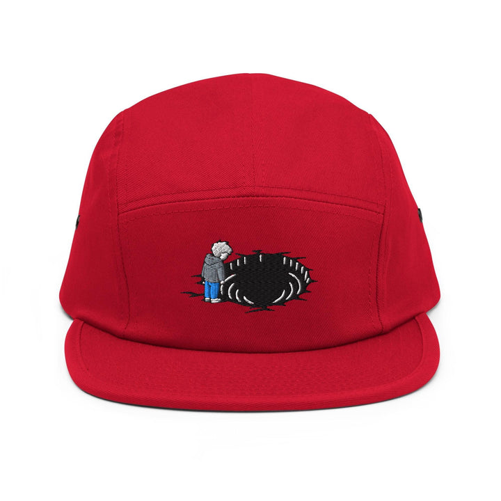 Staring Into the Abyss Embroidered 5‑Panel Cotton Camper Cap: Adjustable Fit