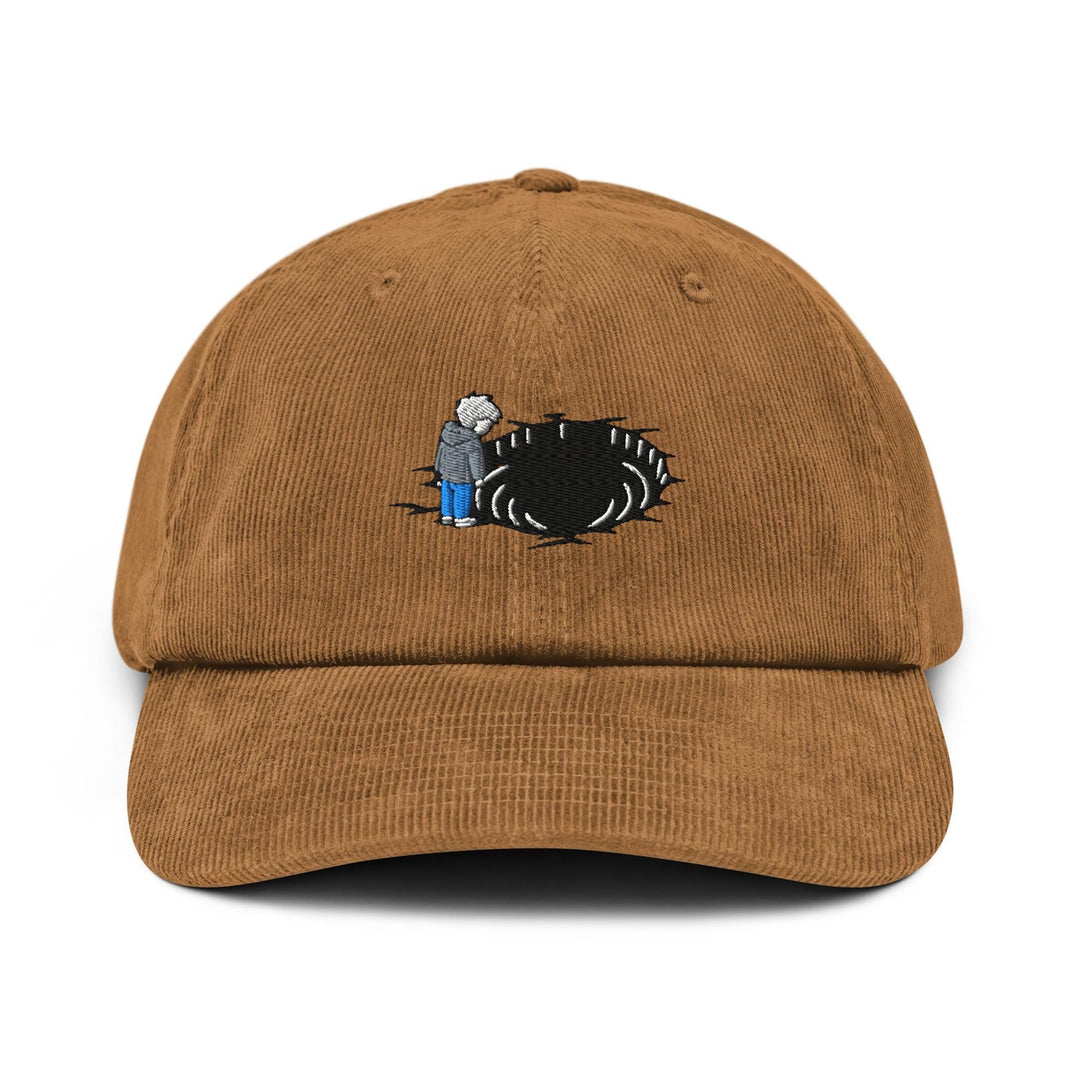 Staring Into the Abyss Embroidered Cotton Corduroy Hat: Adjustable Fit