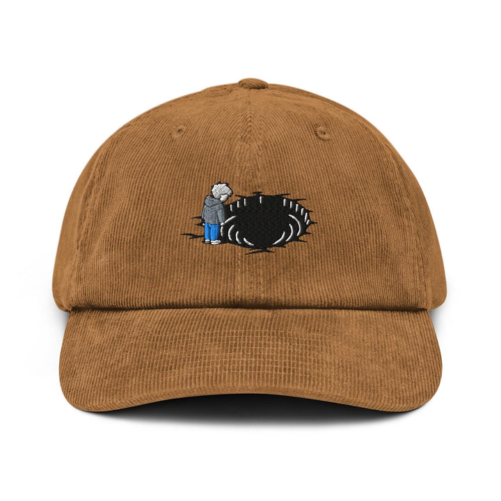 Staring Into the Abyss Embroidered Cotton Corduroy Hat: Adjustable Fit