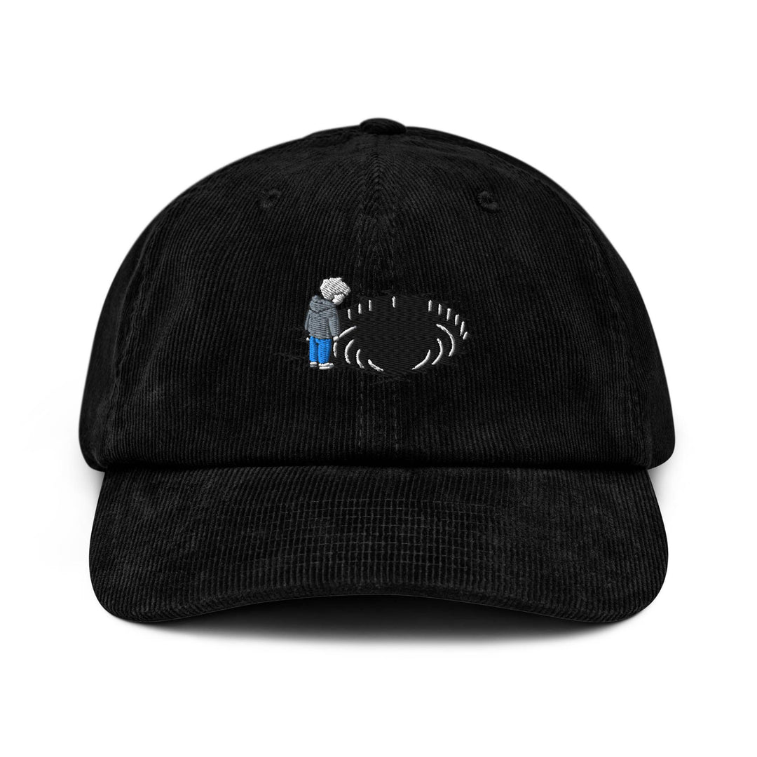 Staring Into the Abyss Embroidered Cotton Corduroy Hat: Adjustable Fit