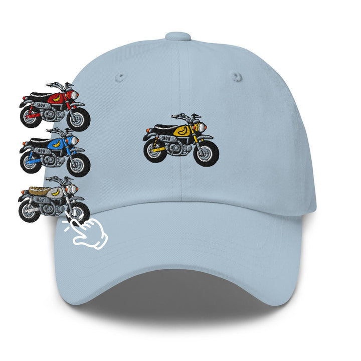 Chimp Mini Japanese Motorcycle Embroidered Dad Cap: Chino Cotton Twill Adjustable Unisex Hat