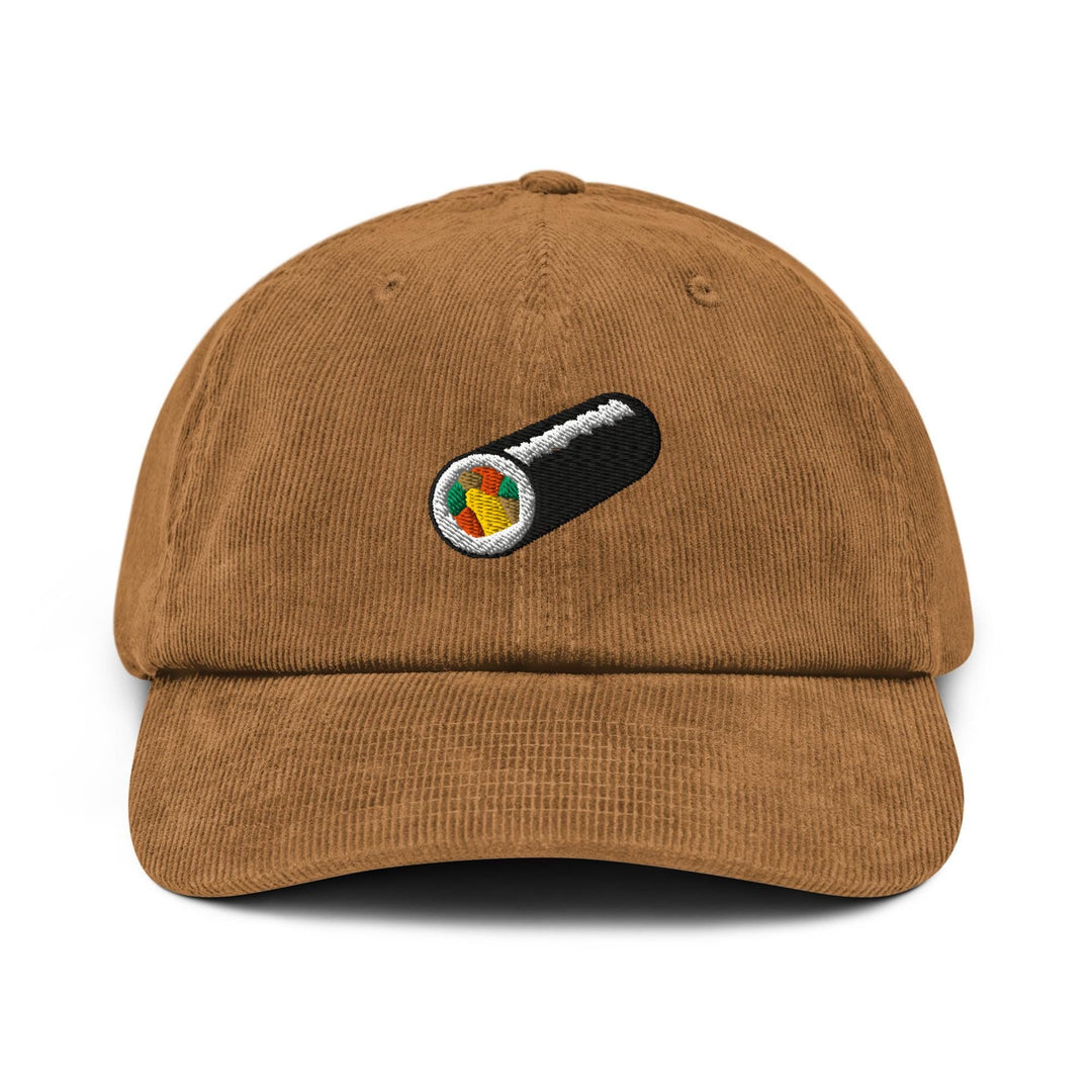 Uncut Kimbap Roll Embroidered Cotton Corduroy Hat: Adjustable Fit