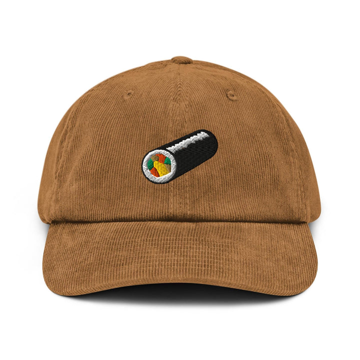 Uncut Kimbap Roll Embroidered Cotton Corduroy Hat: Adjustable Fit