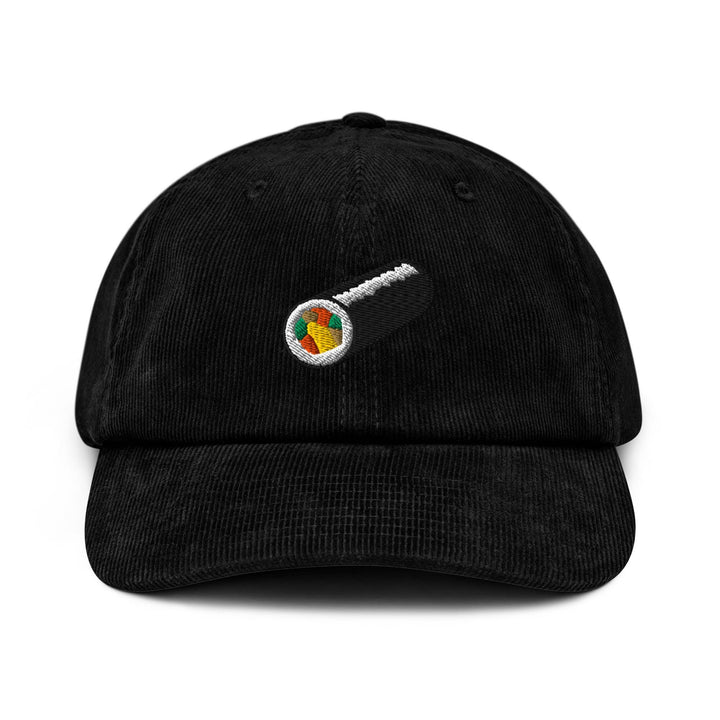 Uncut Kimbap Roll Embroidered Cotton Corduroy Hat: Adjustable Fit