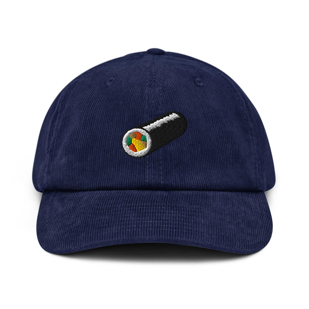 Uncut Kimbap Roll Embroidered Cotton Corduroy Hat: Adjustable Fit
