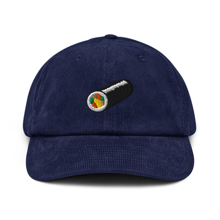 Uncut Kimbap Roll Embroidered Cotton Corduroy Hat: Adjustable Fit