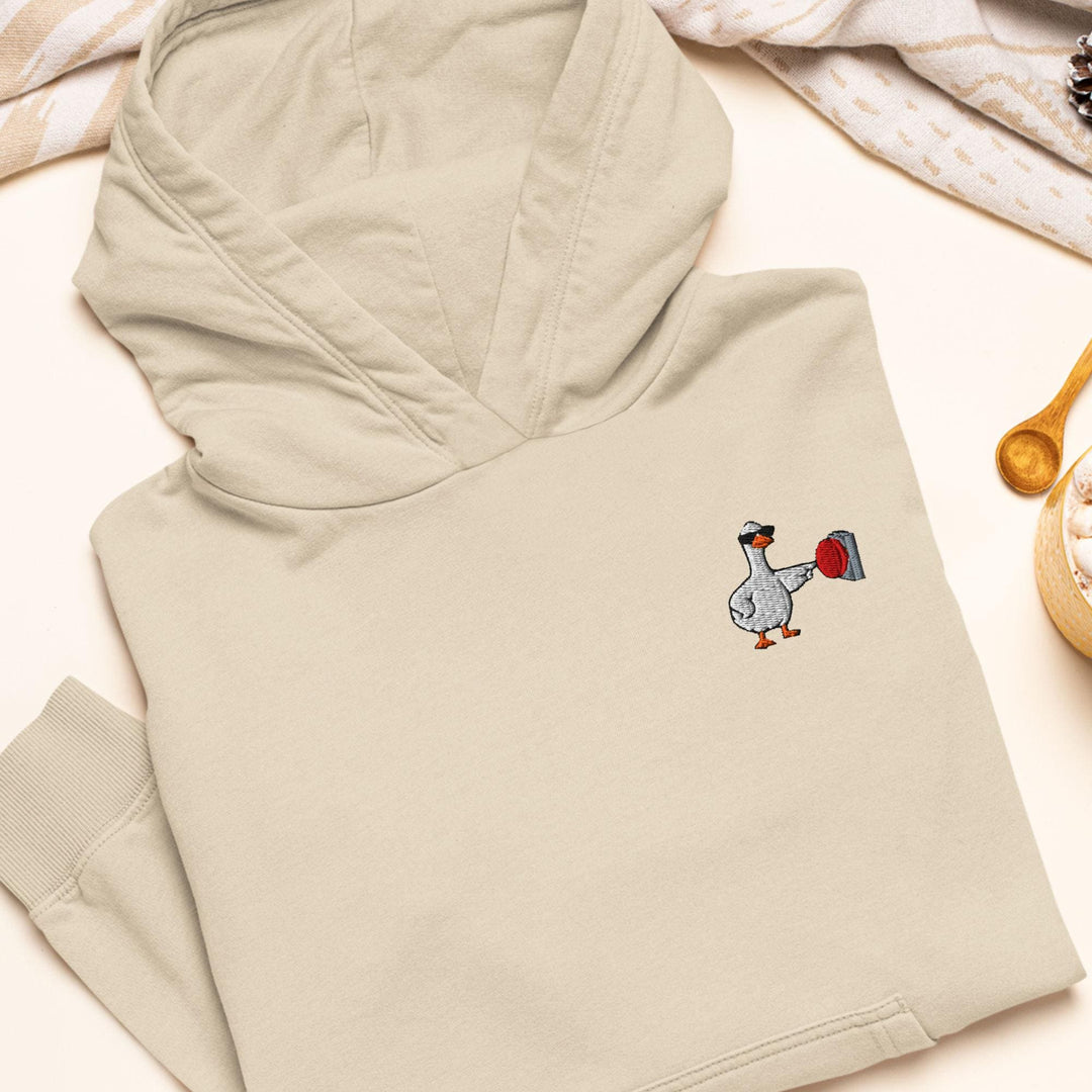 Rebellious Goose Embroidered Hoodie: Heavy Blend Cotton-Poly, Unisex Fit