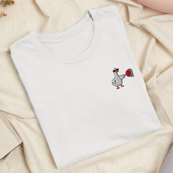 Rebellious Goose Embroidered T-Shirt: Lightweight Cotton, Unisex Fit