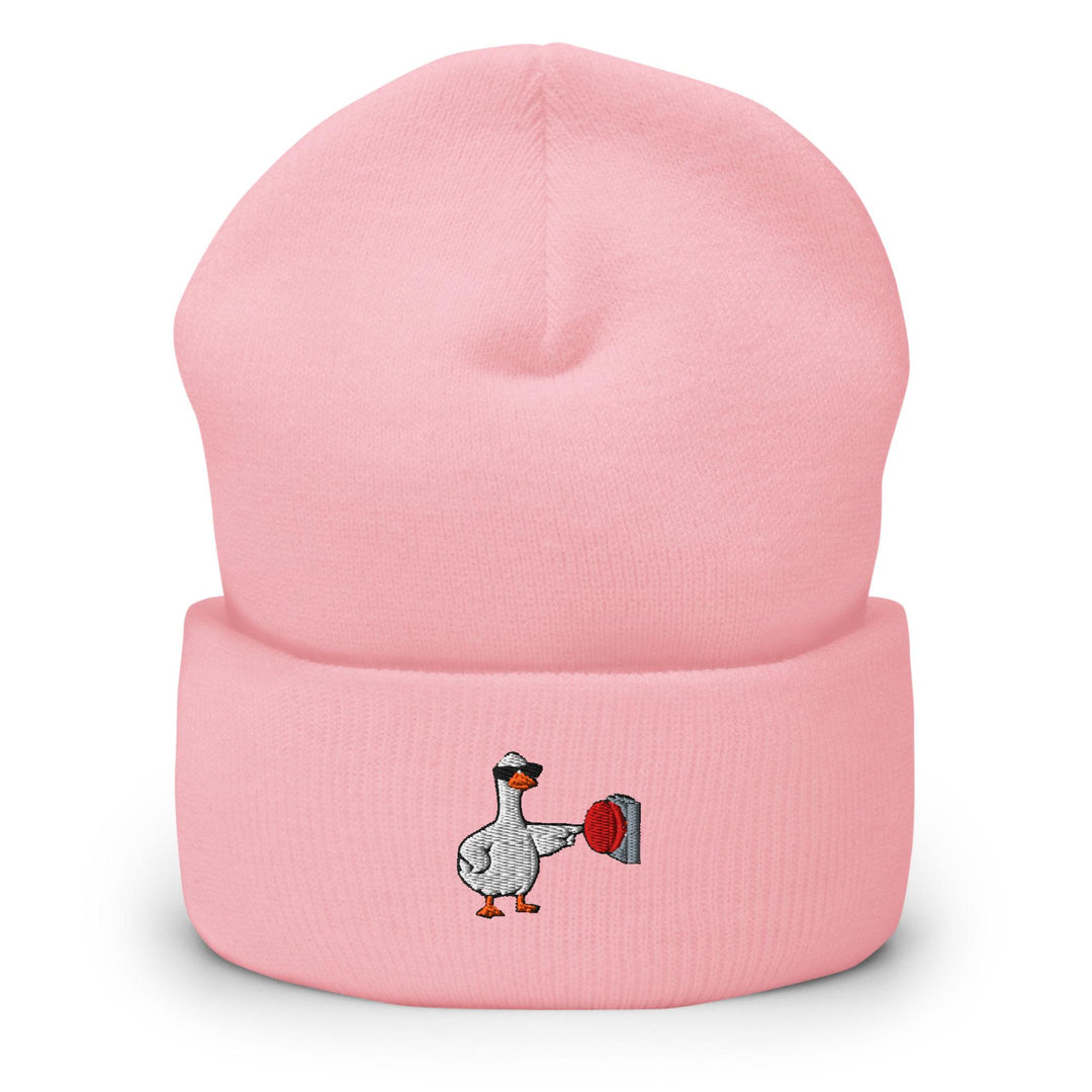 Rebellious Goose Embroidered Cuffed Beanie: Cozy Unisex Winter Cap