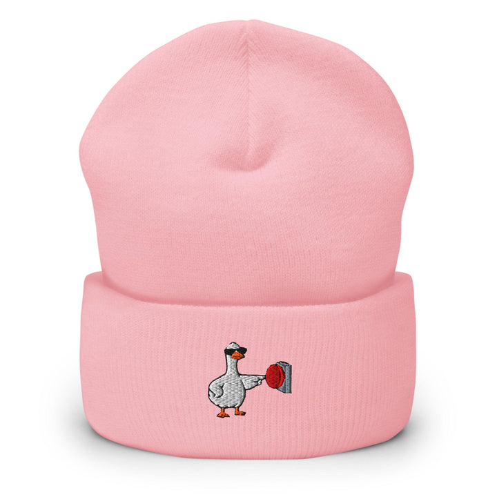 Rebellious Goose Embroidered Cuffed Beanie: Cozy Unisex Winter Cap