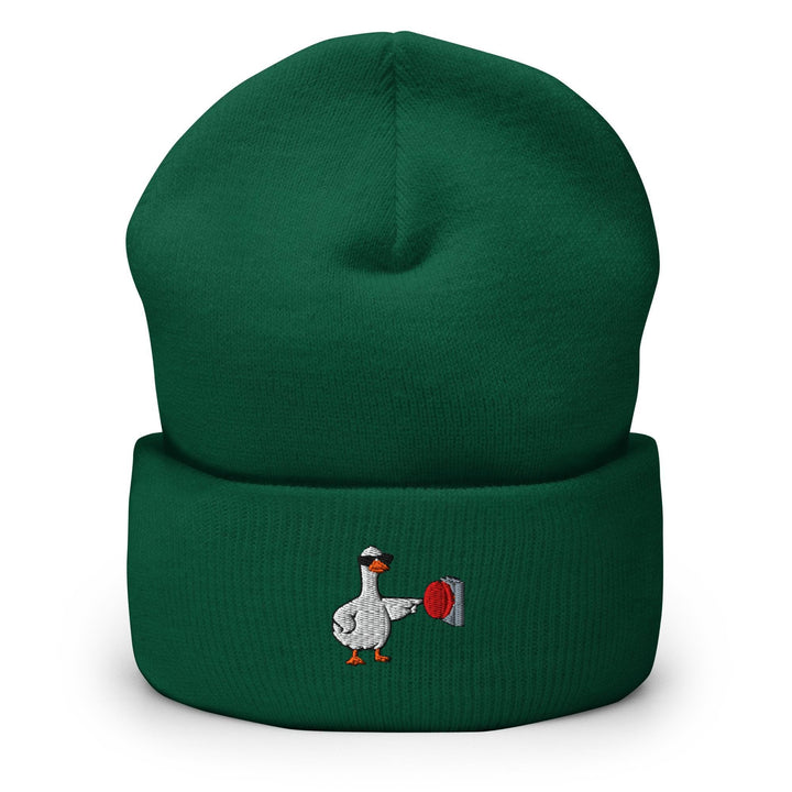 Rebellious Goose Embroidered Cuffed Beanie: Cozy Unisex Winter Cap