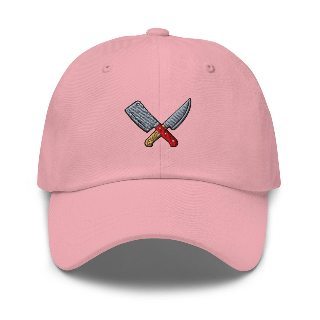 Crossed Kitchen Knives Embroidered Dad Cap: Chino Cotton Twill Adjustable Unisex Hat