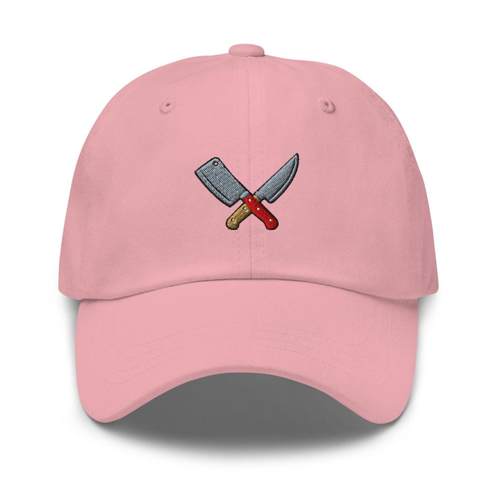 Crossed Kitchen Knives Embroidered Dad Cap: Chino Cotton Twill Adjustable Unisex Hat