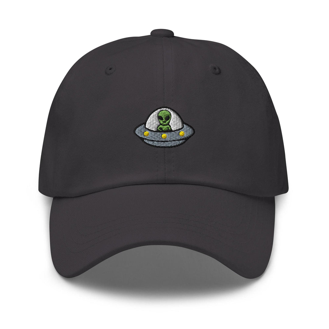 Alien UFO Embroidered Dad Cap: Chino Cotton Twill Adjustable Unisex Hat