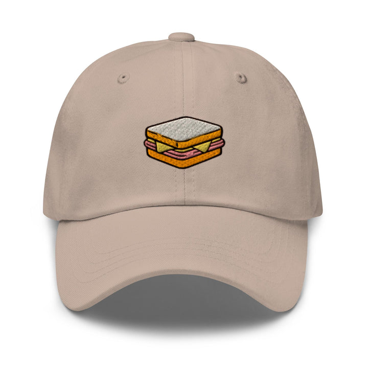 Ham and Cheese Sandwich Embroidered Dad Cap: Chino Cotton Twill Adjustable Unisex Hat