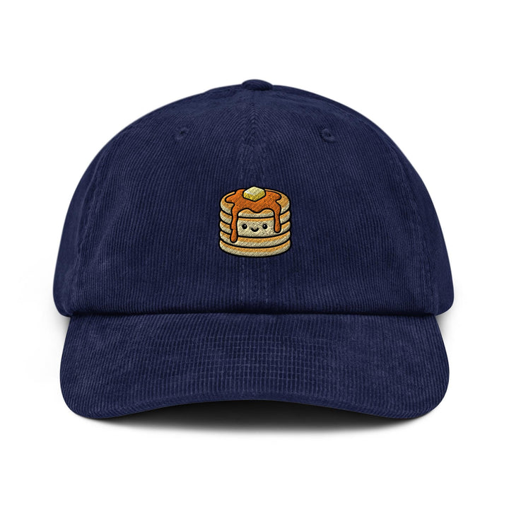 Kawaii Pancake Stack Embroidered Cotton Corduroy Hat: Adjustable Fit
