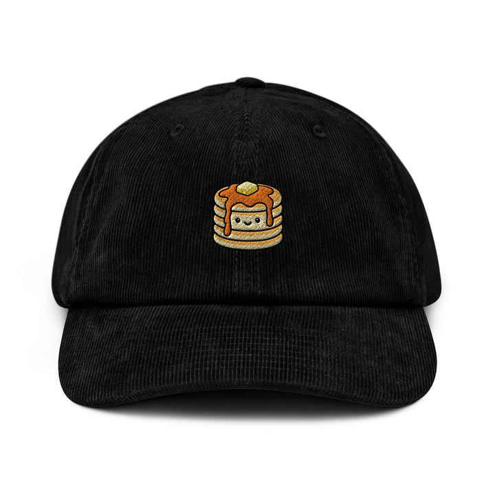 Kawaii Pancake Stack Embroidered Cotton Corduroy Hat: Adjustable Fit