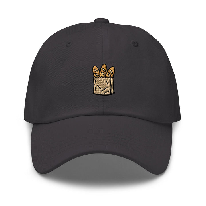 Baguette in Paper Bag Embroidered Dad Cap: Chino Cotton Twill Adjustable Unisex Hat