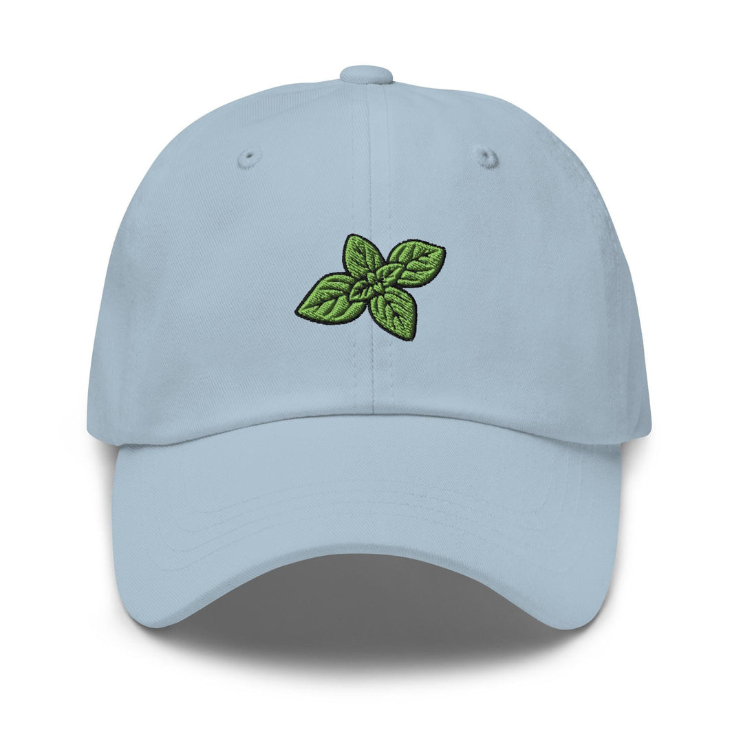 Basil Leaves Embroidered Dad Cap: Chino Cotton Twill Adjustable Unisex Hat