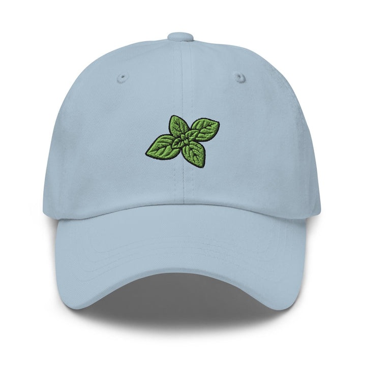 Basil Leaves Embroidered Dad Cap: Chino Cotton Twill Adjustable Unisex Hat