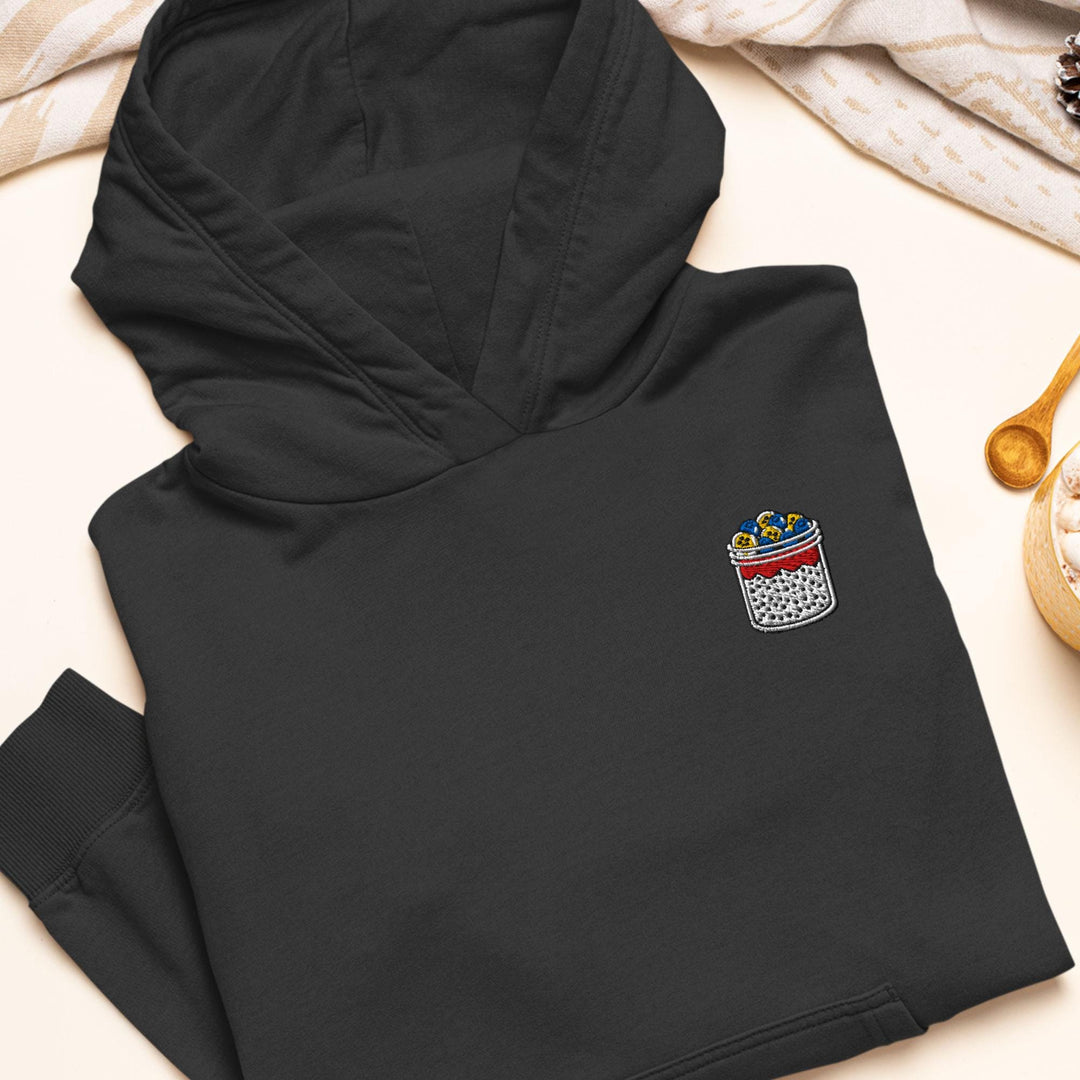 Chia Pudding Embroidered Hoodie: Heavy Blend Cotton-Poly, Unisex Fit