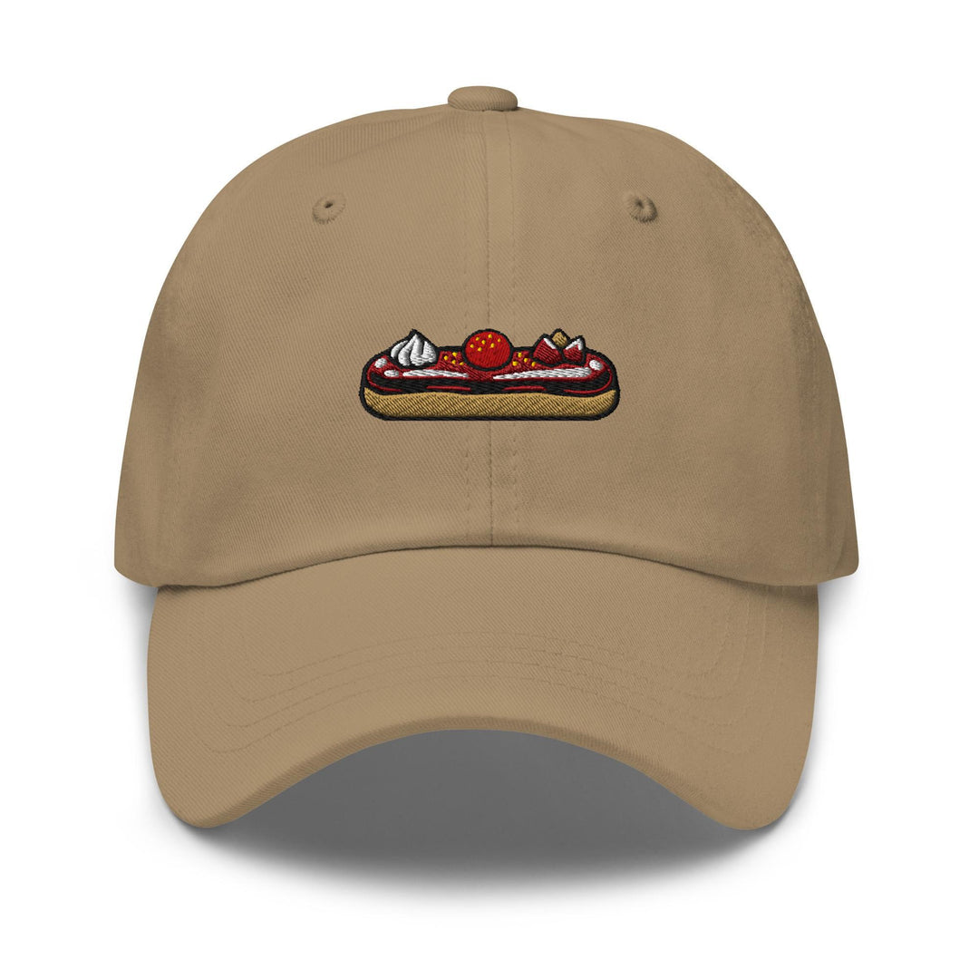 Fancy Chocolate Éclair Embroidered Dad Cap: Chino Cotton Twill Adjustable Unisex Hat
